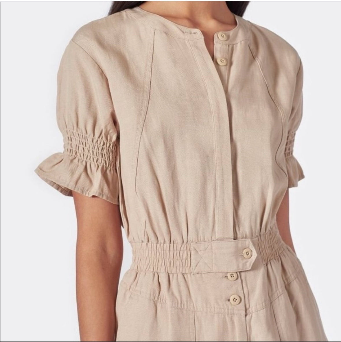 NWT Joie Fritzie Macadamia Jumpsuit Wms Sz M Tan