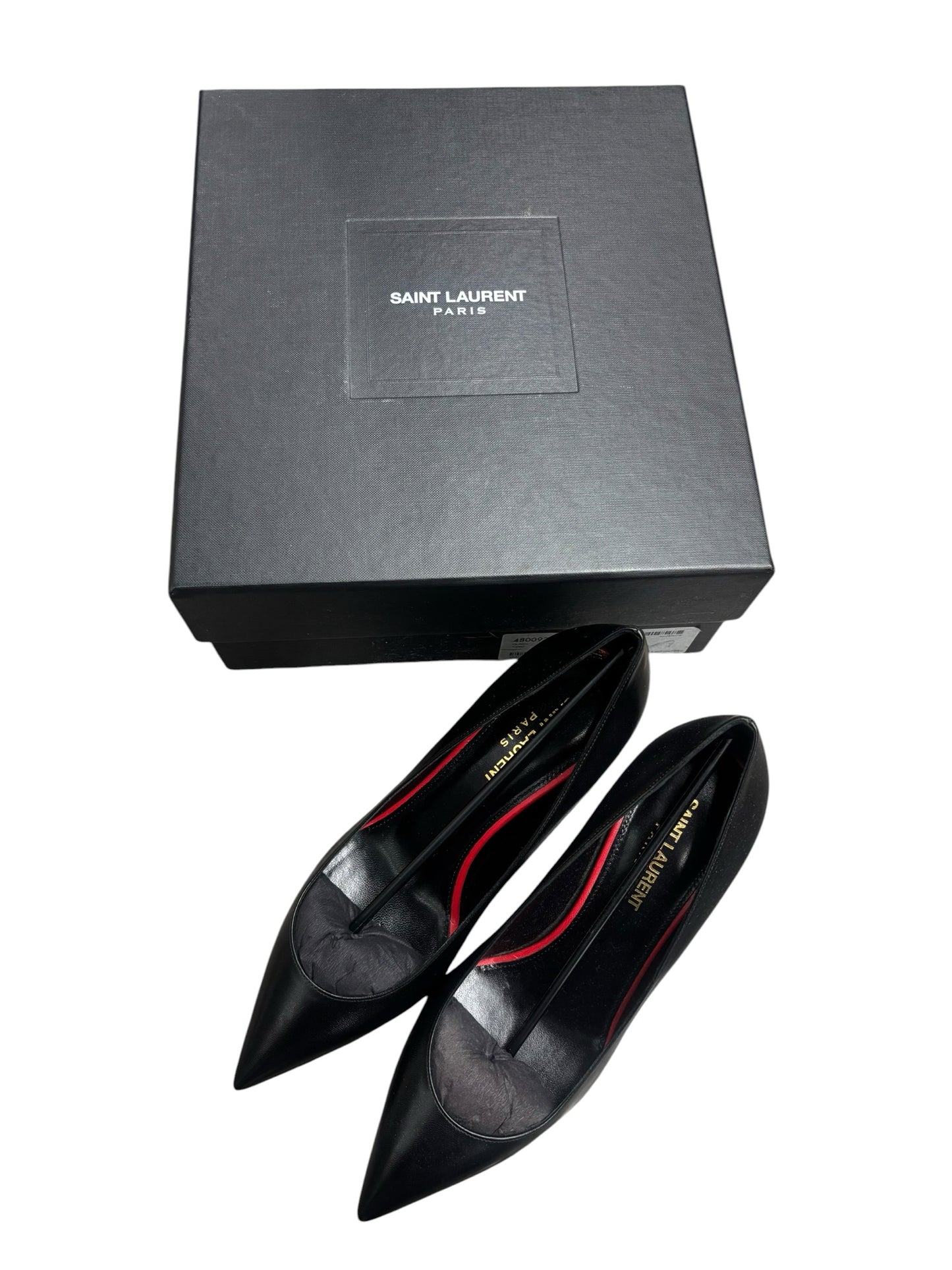 Saint Laurent Black Leather Anja Pumps New with Box sz 7
