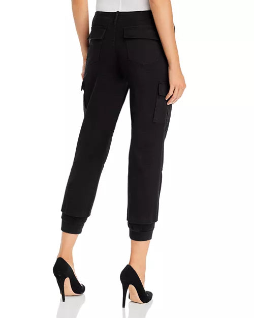 NWT Alice + Olivia Isaac Cropped Cargo Black Pants Wmns Sz 27