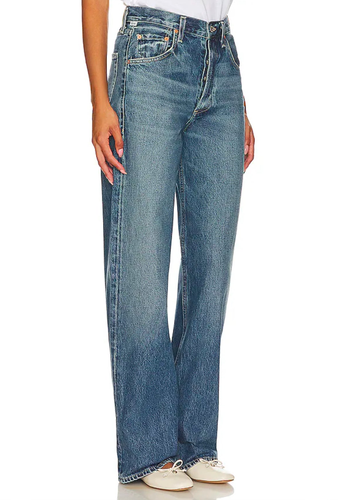 NWT Citizens of Humanity Ayla Baggy Cuffed Crop Blue Denim Jeans sz 25 Brielle