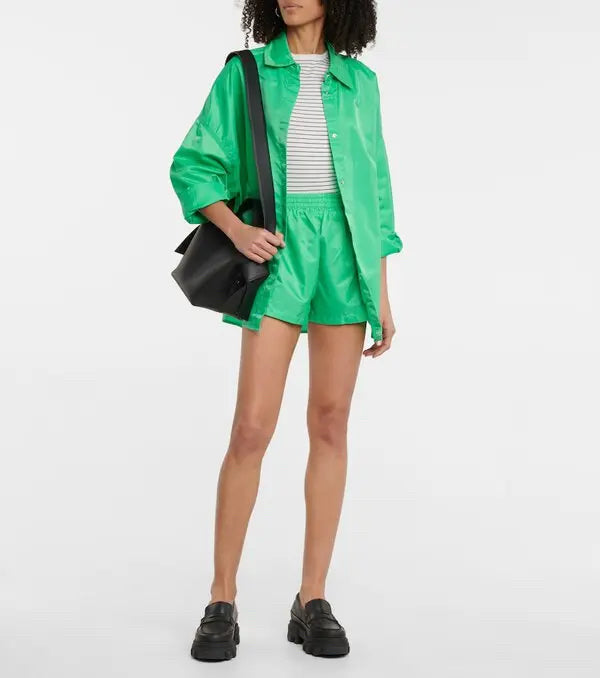 NWT The Frankie Shop Wmns Sz XS S Perla Shirt Jacket and Short Set Kelly Green