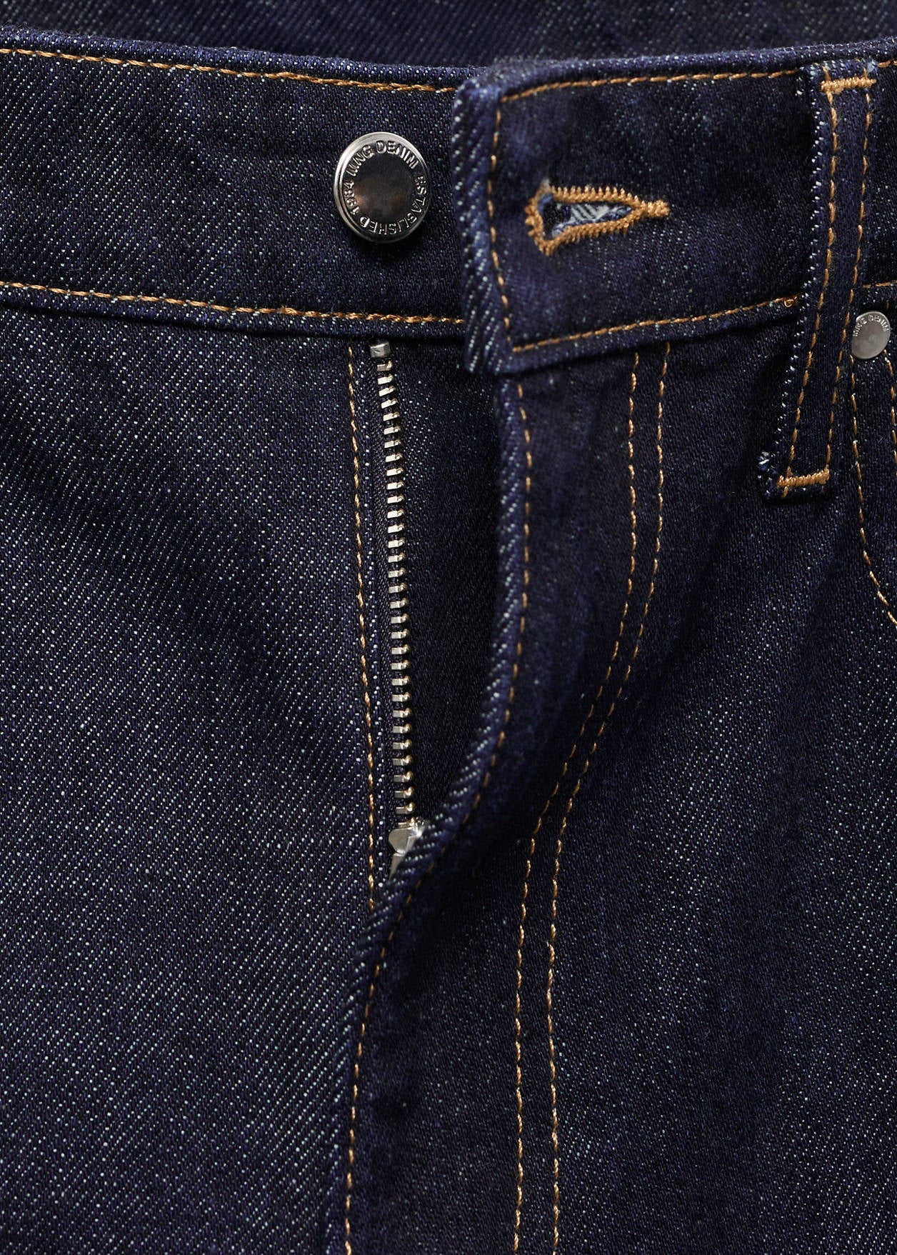 Mango Anais Dark Blue Striaght Leg Women Denim Jeans Sz 10 NWT