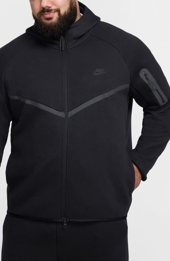 NWT Nike Tech Windrunner Zip up Black Hoodie Mns Sz L