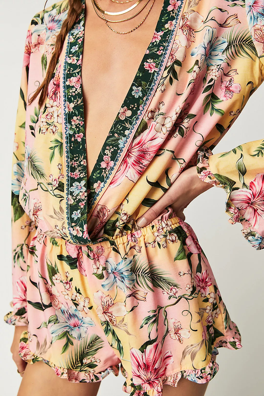 NWT Agua Bendita Free People Larissa Floral Romper Sz M