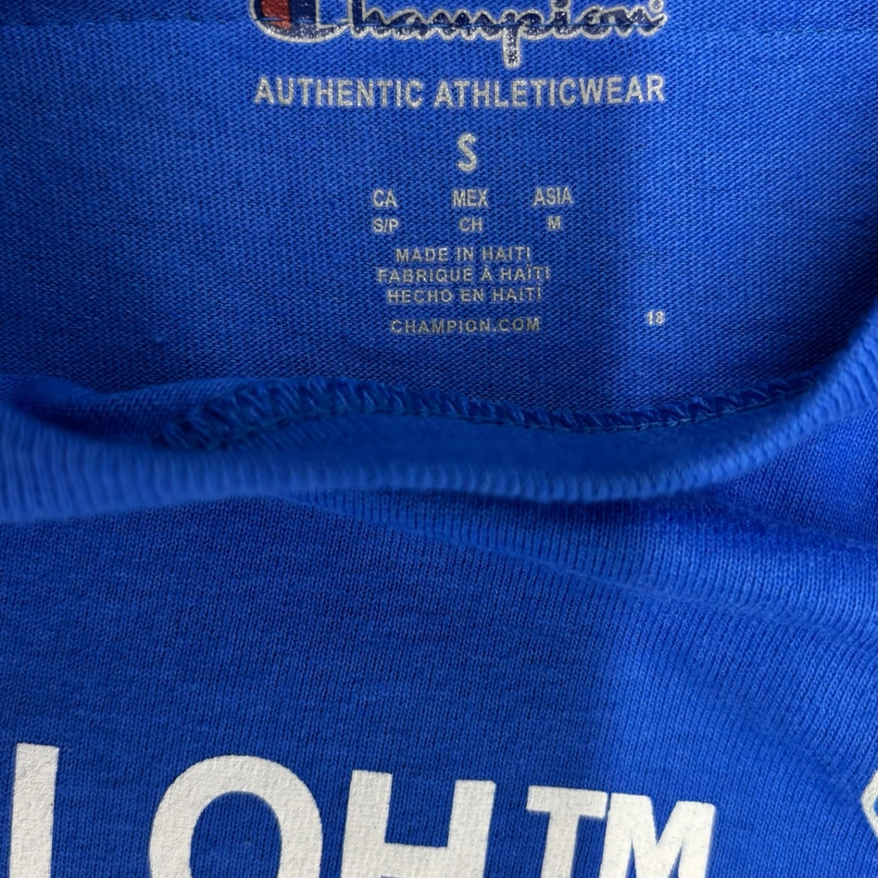 Champion Era Off-White Virgil Abloh FOS Figures of Speech Blue Shirt Sz S