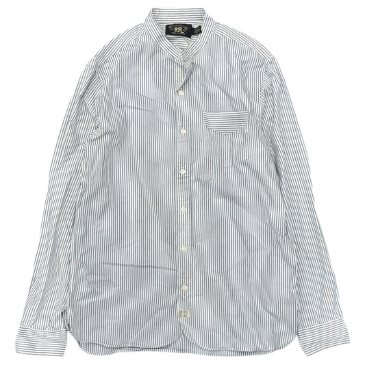 RRL Double RL Ralph Lauren White Blue Striped Long Sleeve Button Shirt Mens Sz M