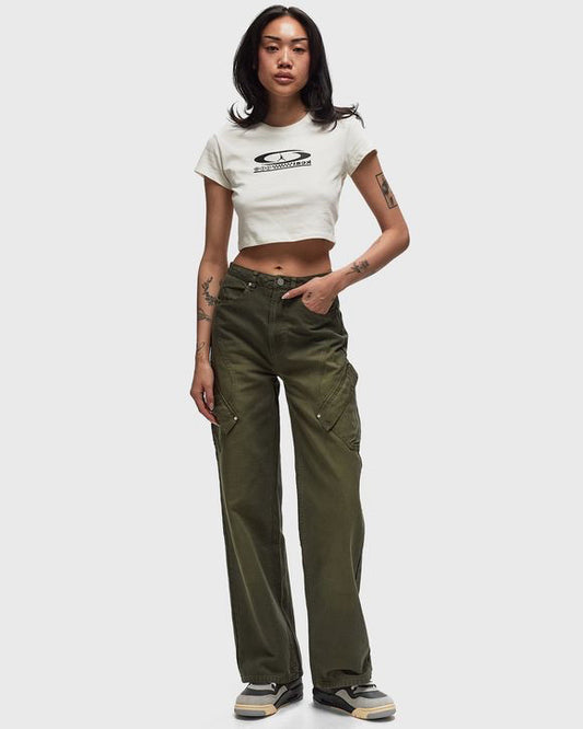 NWT Air Jordan x Travis Scott Canvas Cargo Pants Olive Cargo Khaki Wmns Sz S