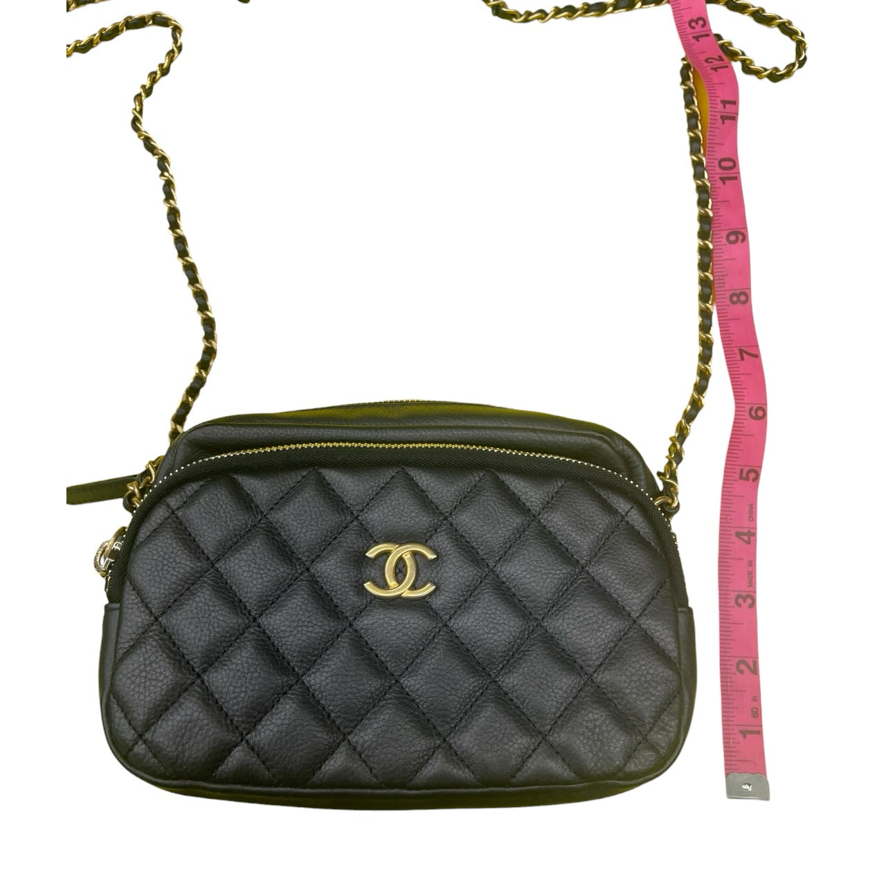 Chanel Black Camera Casee Quilted Leather Calfskin Women Crossbody Handbag