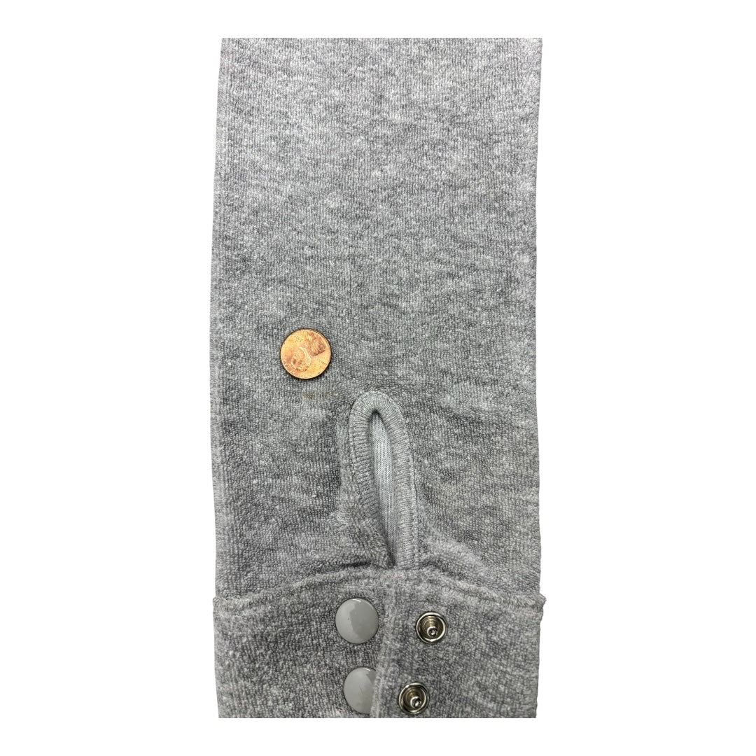 Vintage Juicy Couture Gray Velour Zip Up Biker Sweater Jacket Size M