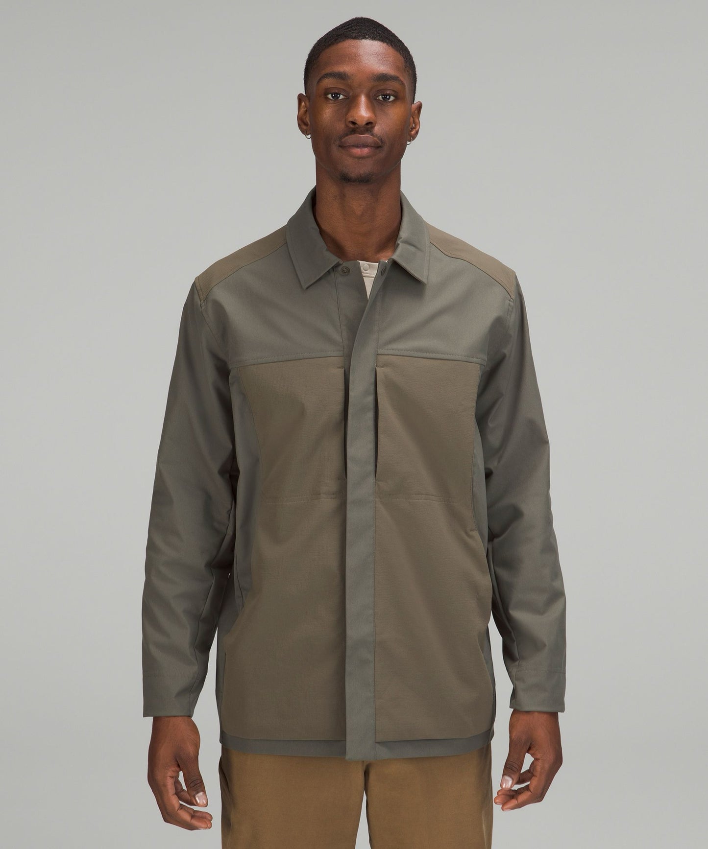 NWOT Lululemon Mns Olive XXL Snap-front Collared Water Repellent Jacket Green