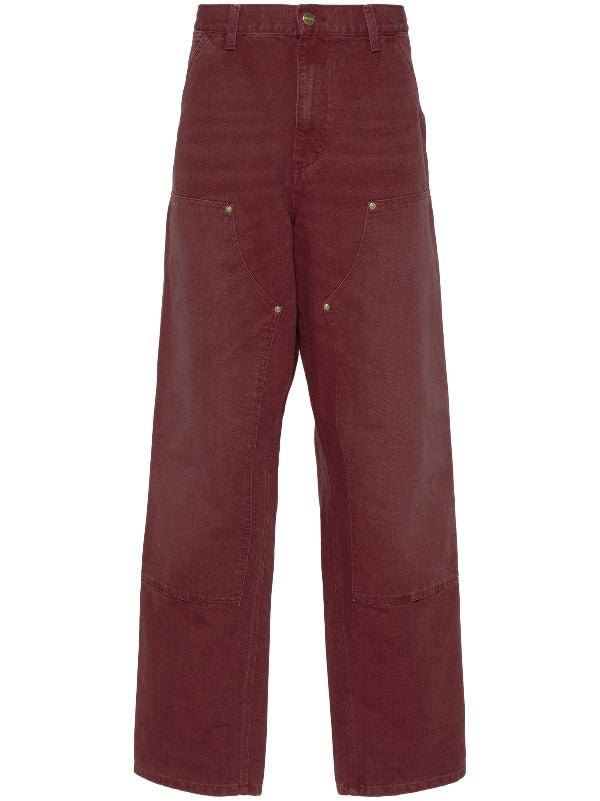 NWT Carhartt WIP Double Knee straight-leg trousers pants Burgundy Men’s 32x32