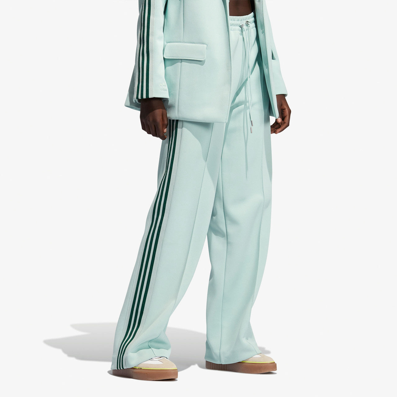 NWT Adidas Ivy Park 3-Stripe Suit Green Tint Wide Leg Pants Wms Sz L