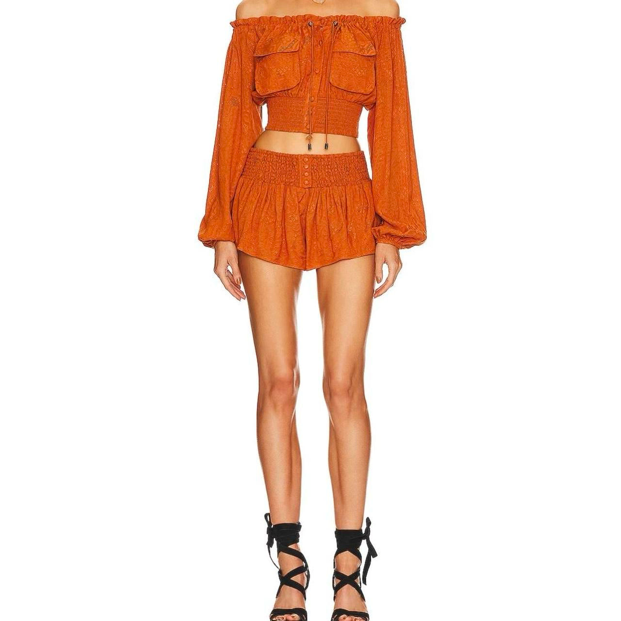 DUNDAS X REVOLVE Toffee Brown Claudia 2 Piece Short Set Sz M NWT