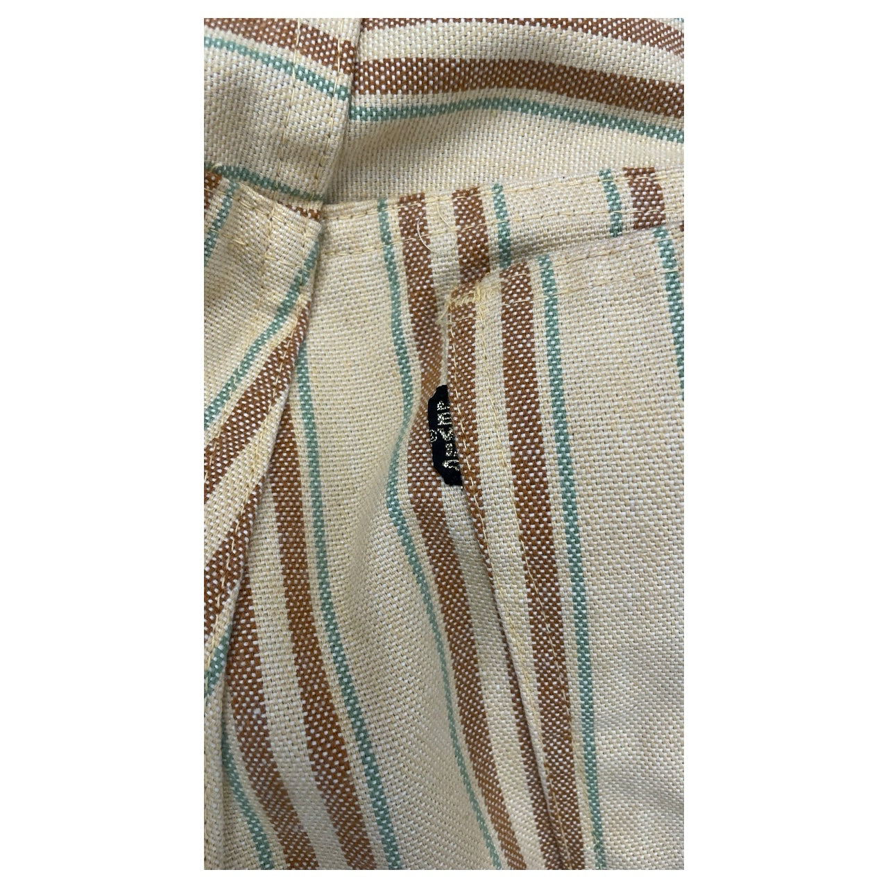 70s Vintage Levi's Sta-Prest Tan Striped Slack Pants Women's Sz 26W