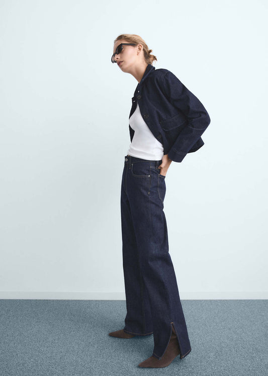 Mango Anais Dark Blue Striaght Leg Women Denim Jeans Sz 10 NWT