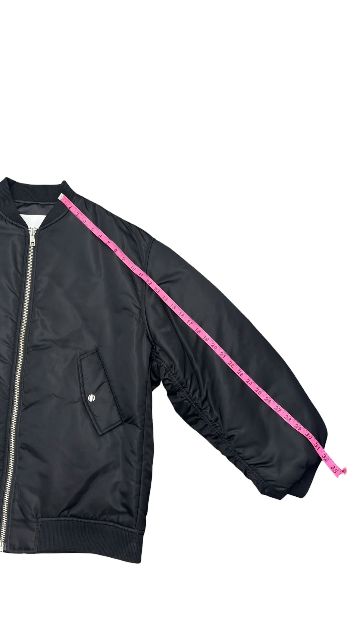 NWOT The Frankie Shop Astra Black Unisex Bomber Zip Up Jacket Sz M/L