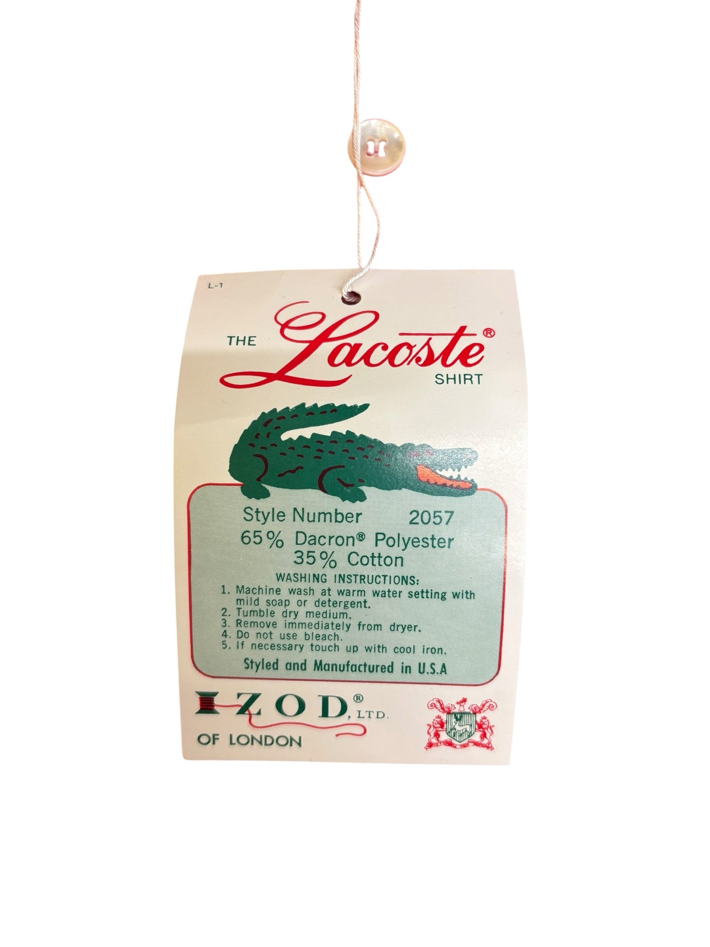 NWT 70s Vintage Izod Chemise Lacoste Red Embroidery Logo Polo Men Sz XL