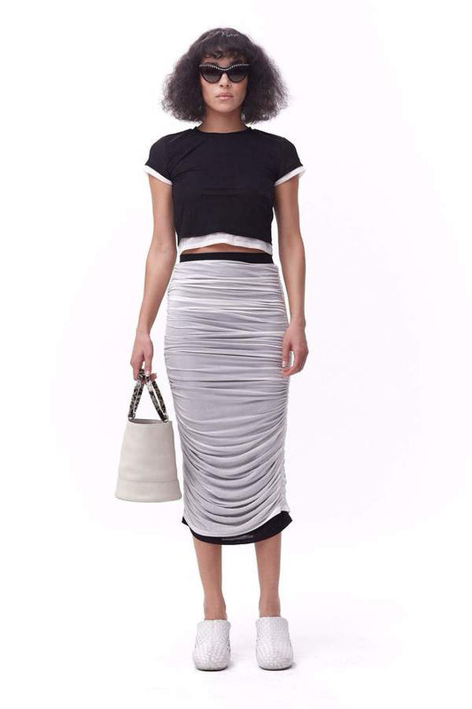 Simon Miller Macademia Ruched Pluto Midi Wome Skirt Sz L NWT