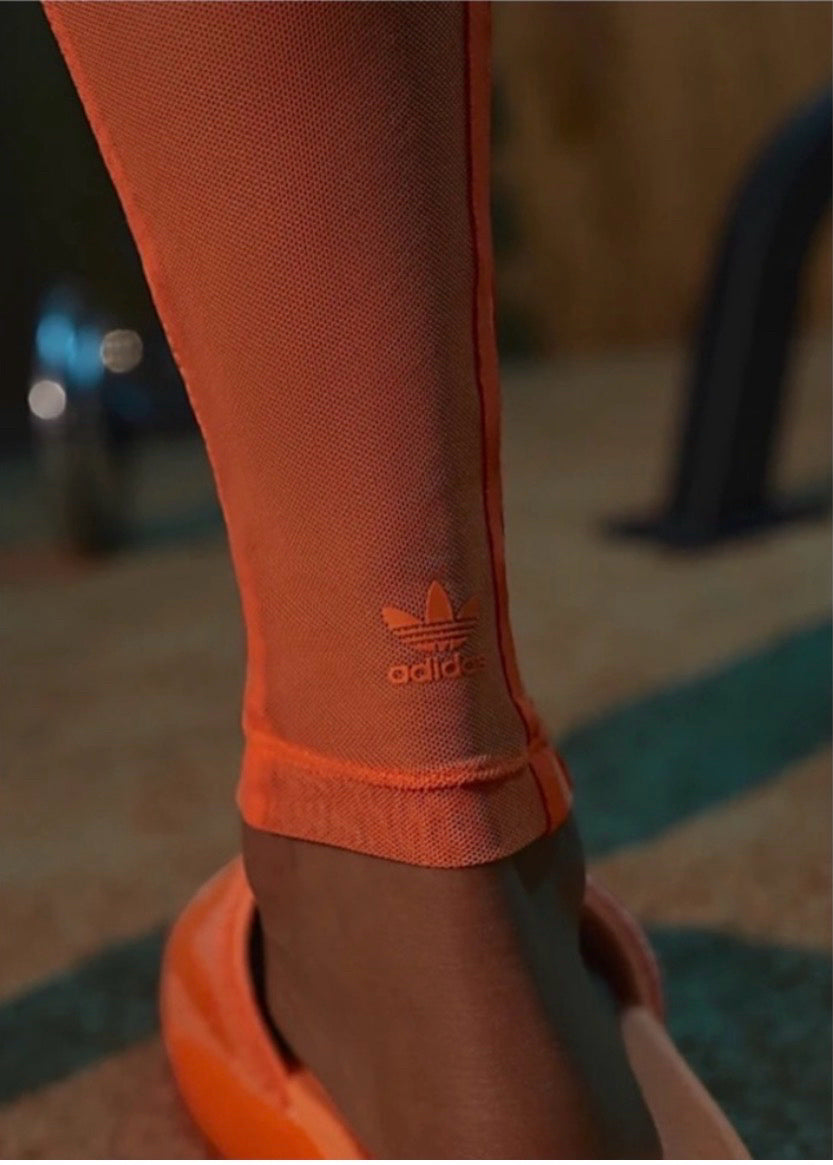 NWT Ivy Park x Adidas 2021 Flex Park Swim Mesh Leggings Solar Orange Wmns Sz M