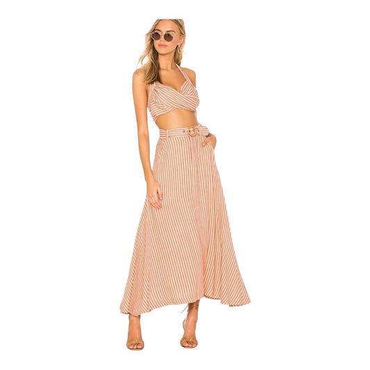 Free People Casablanca Striped Natural Combo 2 Piece Maxi Skirt Set Sz 6 NWT