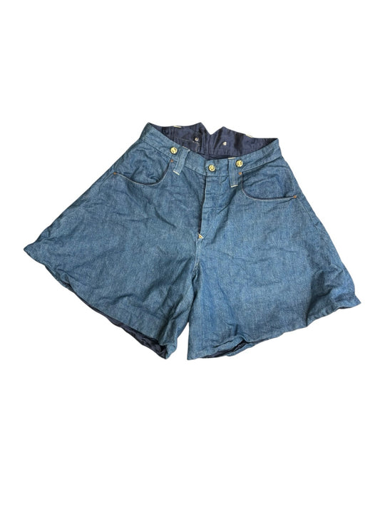 VTG 90s Levi's RED Wide Leg Flared Denim Shorts Culotte Fit Wmns Sample Style