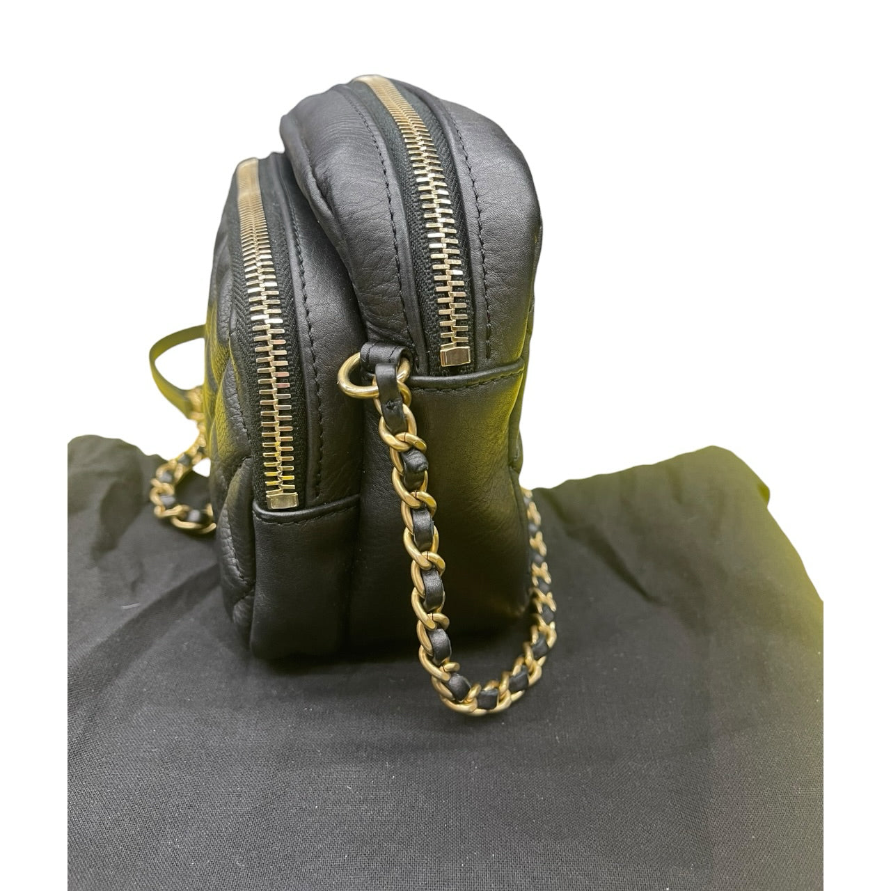 Chanel Black Camera Casee Quilted Leather Calfskin Women Crossbody Handbag