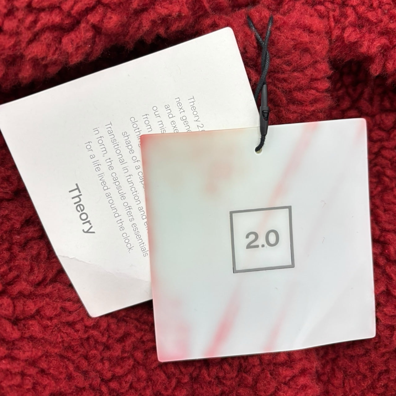 NWT Theory Burnt Sienna Red Fleece Pomona Faux Shearling Coat Sz L