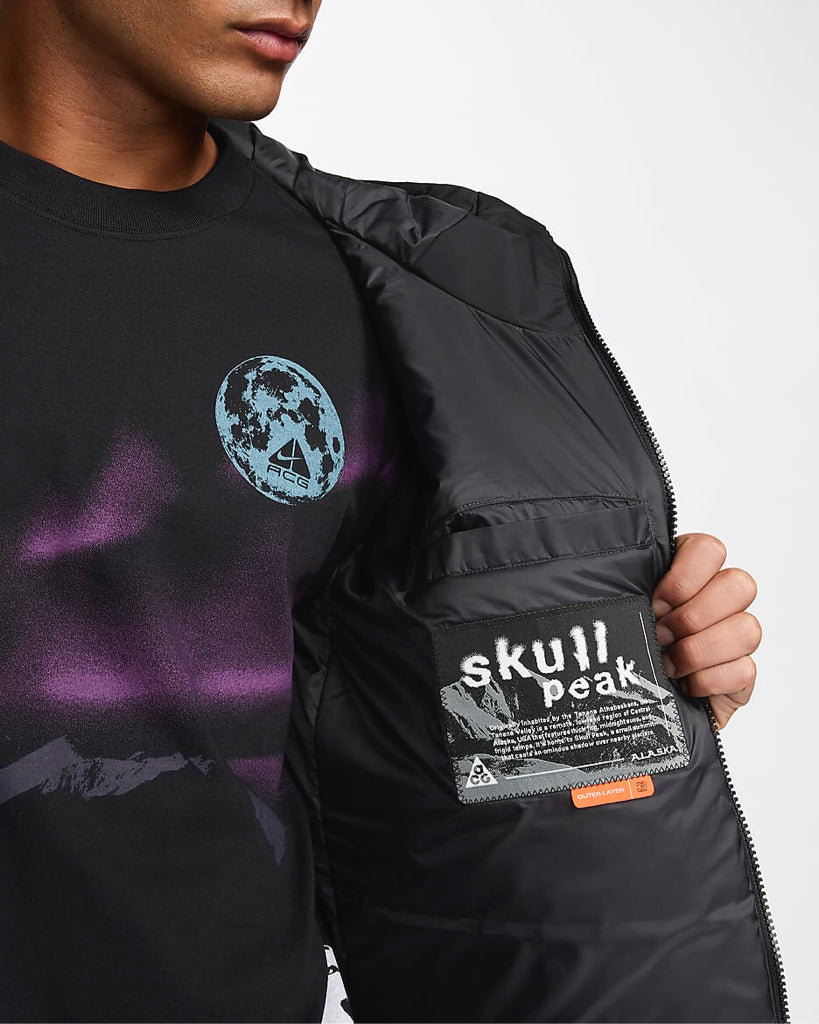 NWT Nike ACG PrimaLoft "Skull Peak" Men's Sz L Black Summit White Oversized Storm-FIT Jacket  FV8681-010