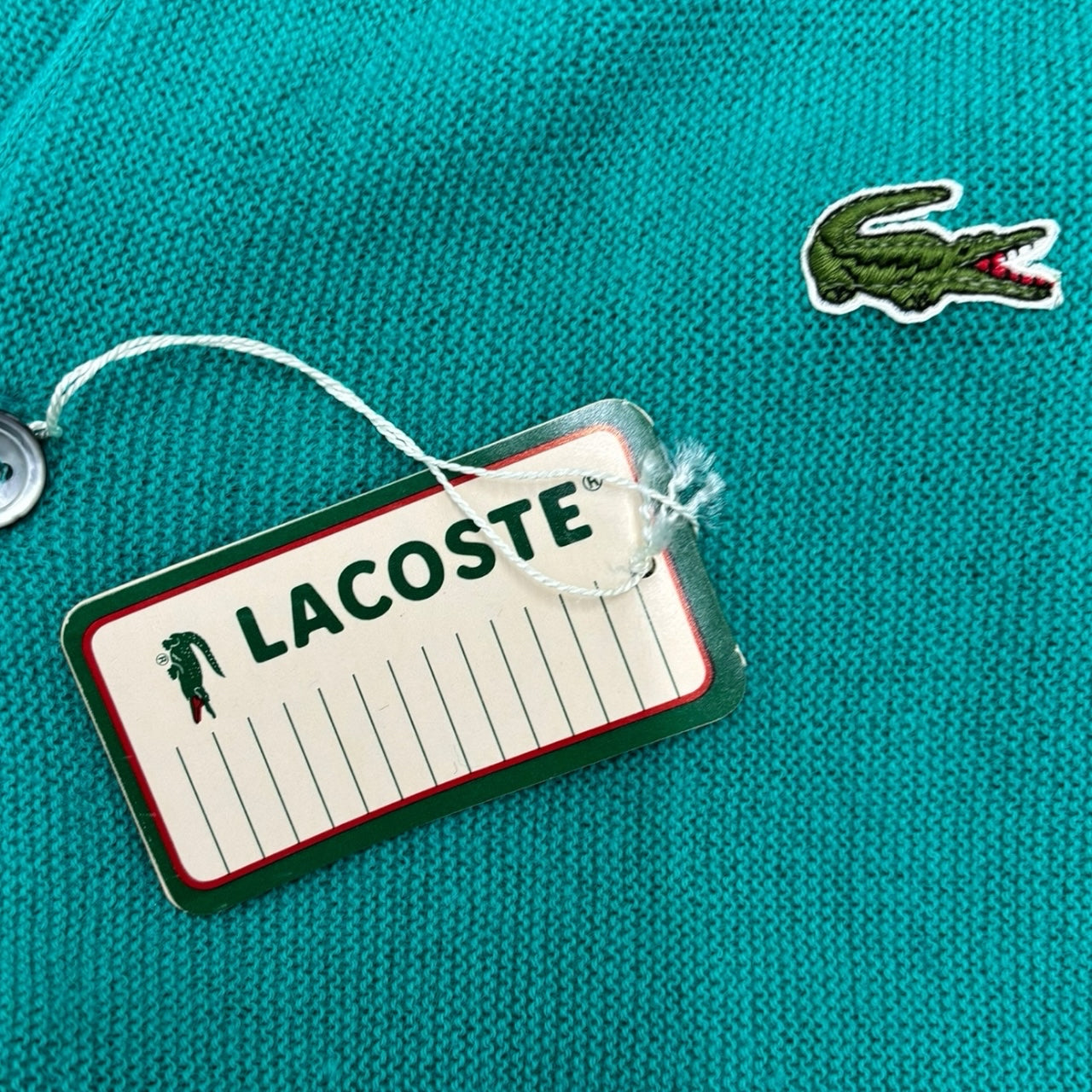 NWT Vintage Izod Lacoste 70s Green Embroidery Logo Button Cardigan Men Sz XL