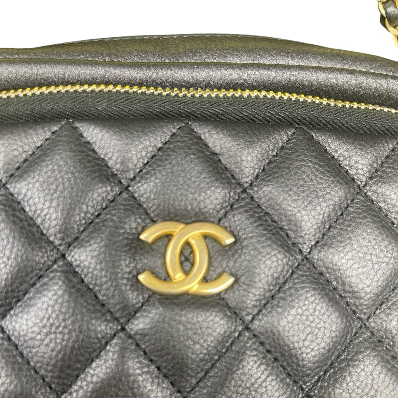 Chanel Black Camera Casee Quilted Leather Calfskin Women Crossbody Handbag