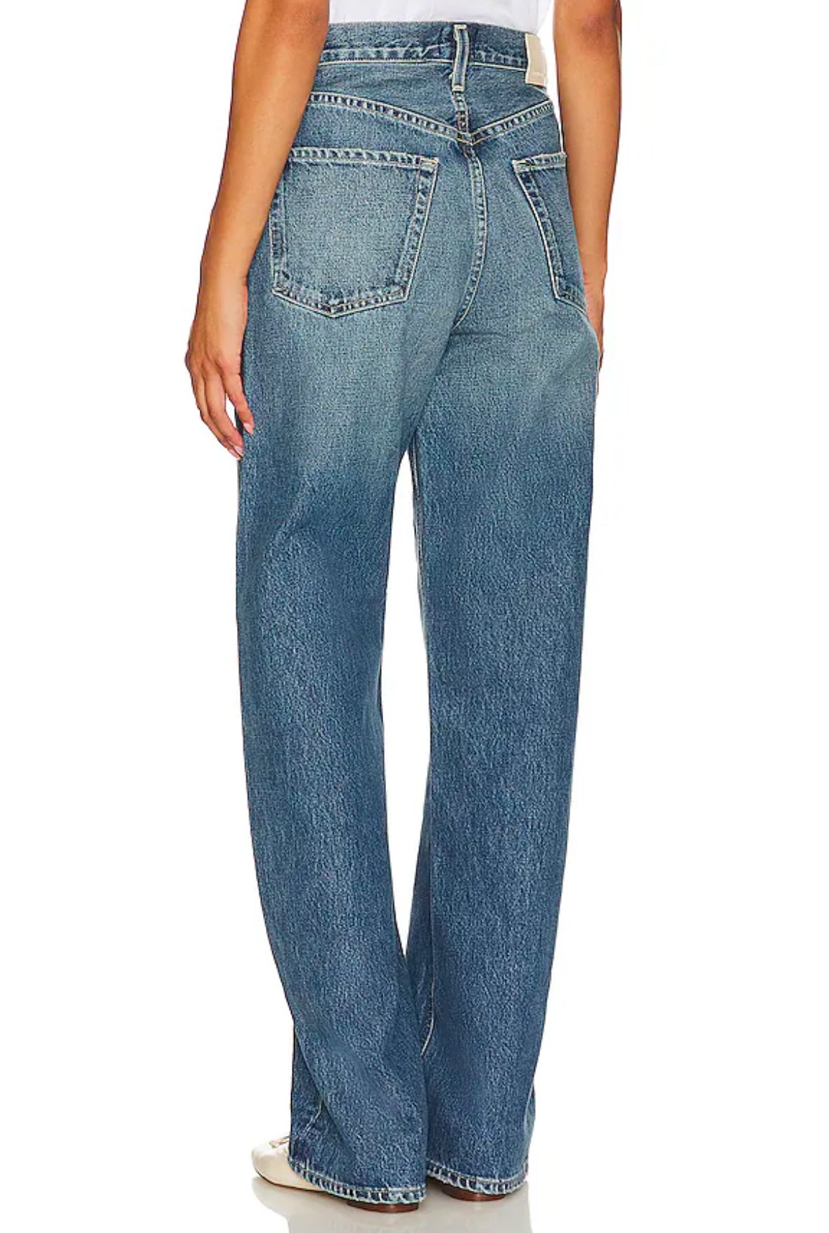 NWT Citizens of Humanity Ayla Baggy Cuffed Crop Blue Denim Jeans sz 25 Brielle