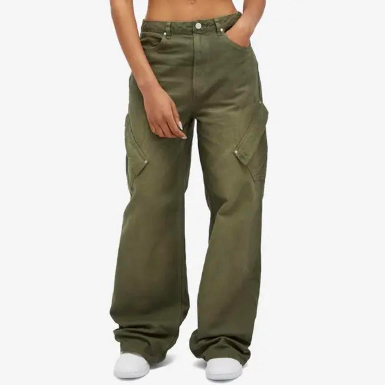 NWT Air Jordan x Travis Scott Canvas Cargo Pants Olive Cargo Khaki Wmns Sz S