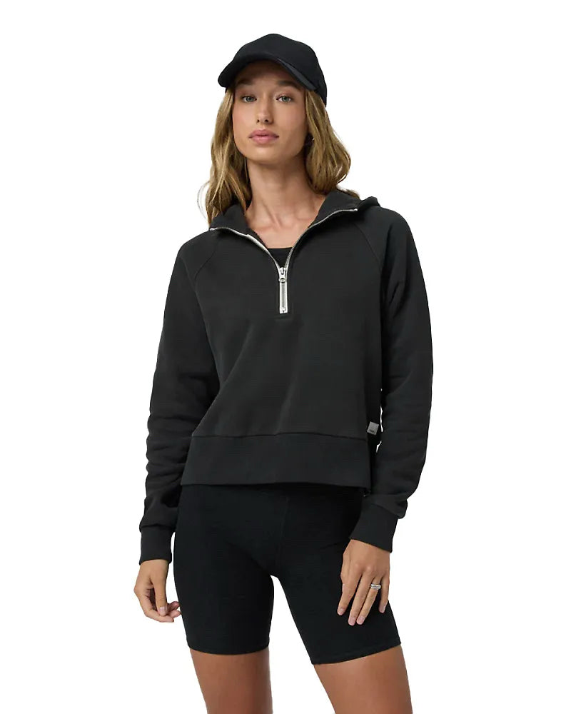 Vuori Restore Black Half Zip Hoodie Wmns Sz S Pullover Sweatshirt