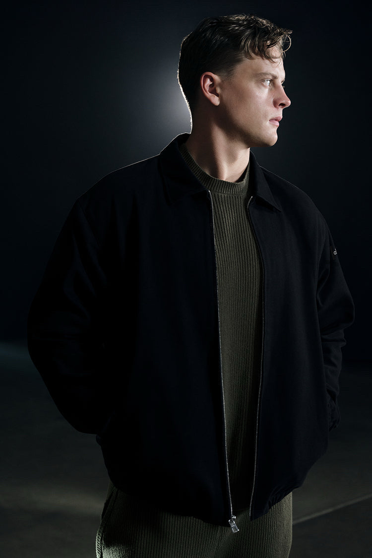 Alo Yoga Cotton Canvas Coaches Black Jacket Mens Sz L