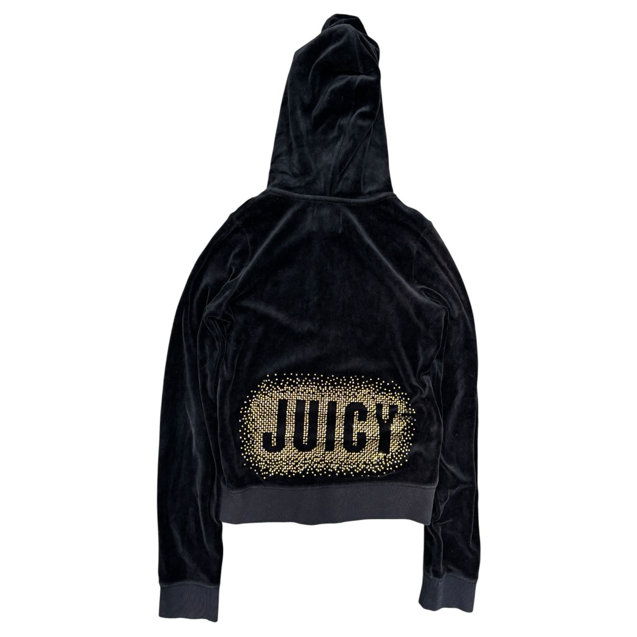 Juicy Couture Velour Black Zip Up Hoodie Wmns Sz XL