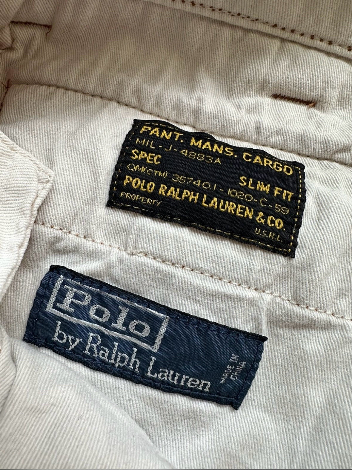 Vtg 90's Polo Ralph Lauren Orange RL-067 Military Bondage Cargo Mns Sz 36 x 30