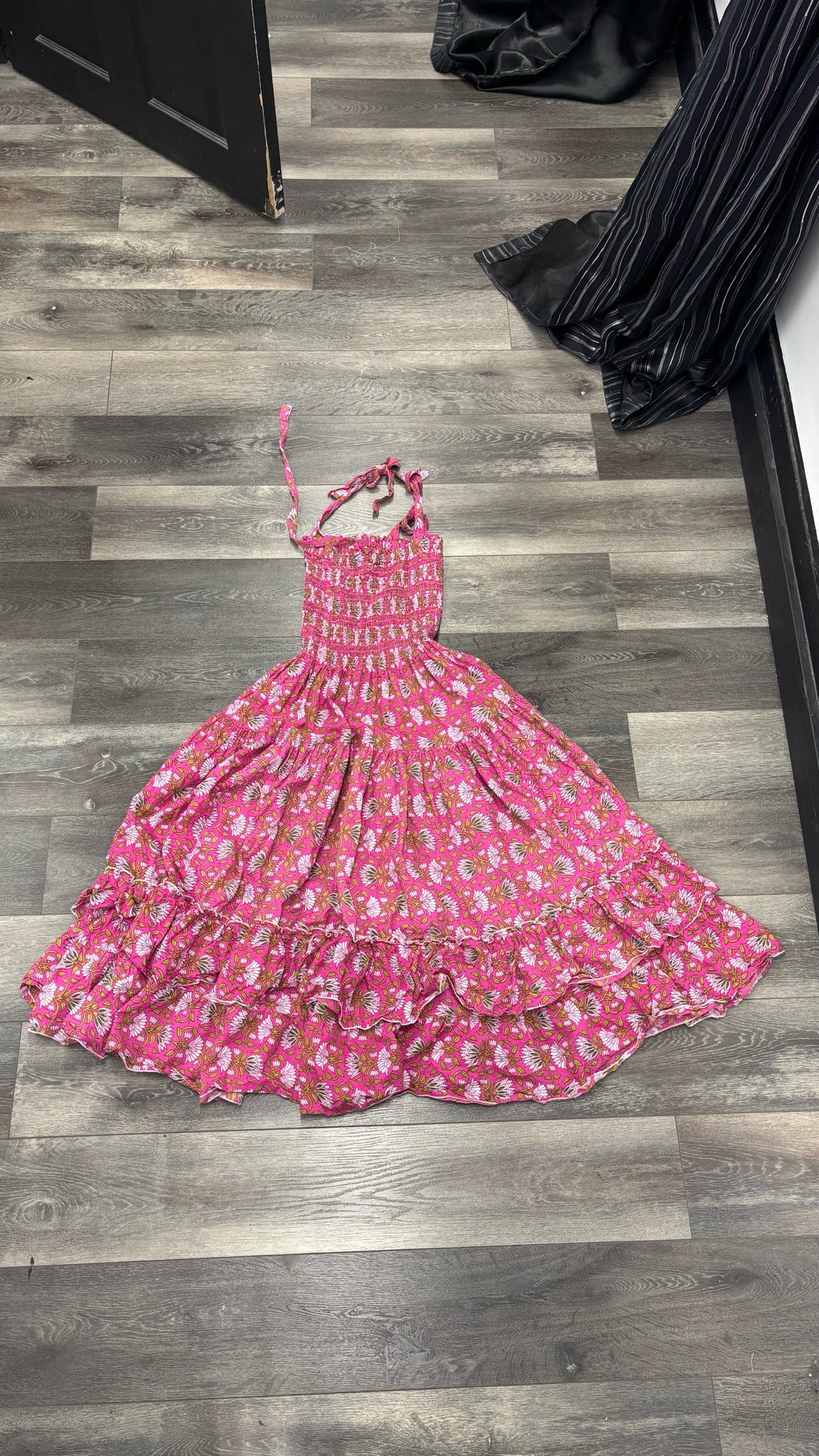 CB Positano Pink Floral Flowy Women Maxi Dress Sz S