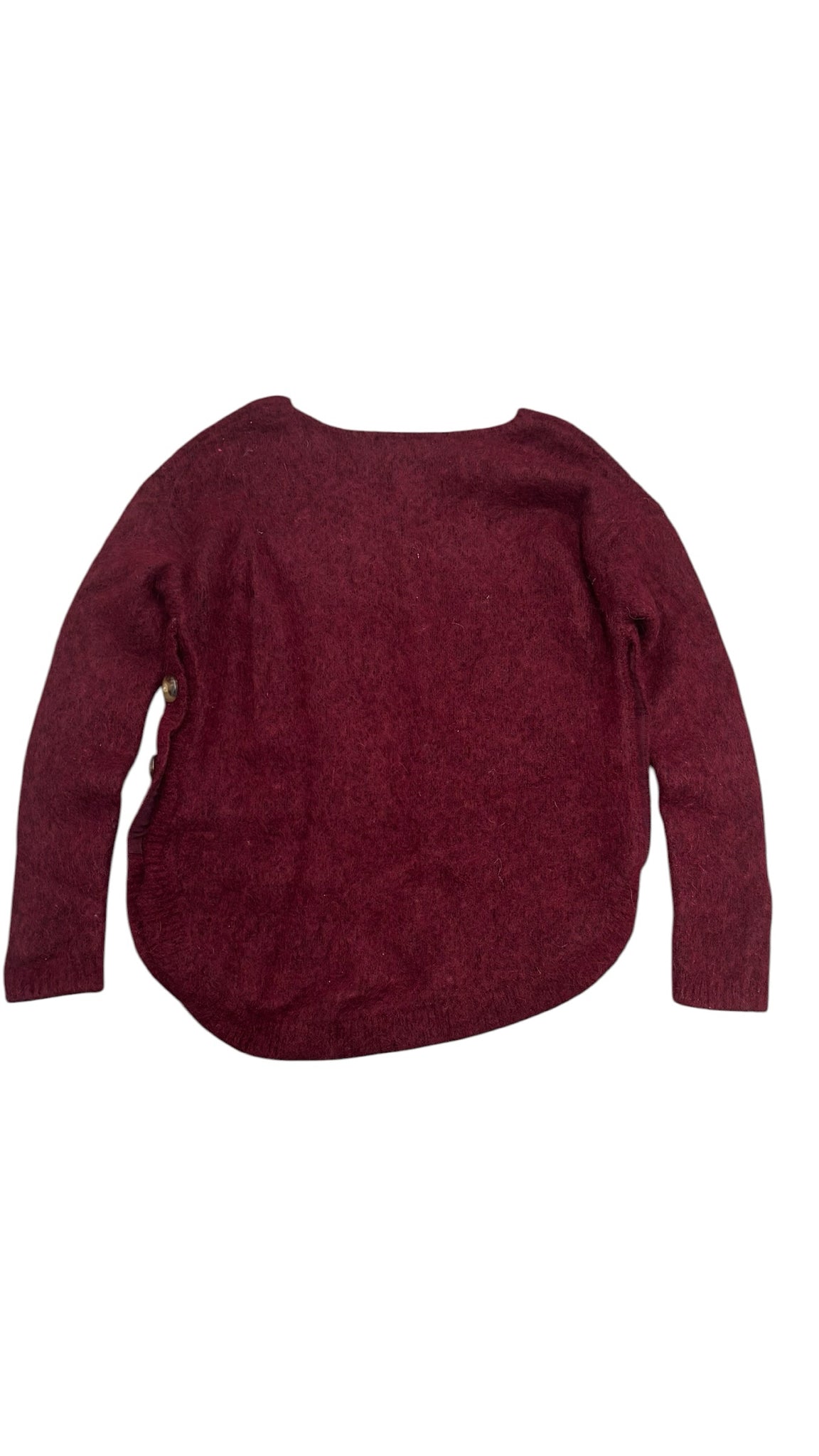 Archived Sezane Paul Sweater Jumper Cranberry Bordeaux Red Wool Kid Mohair Sz M