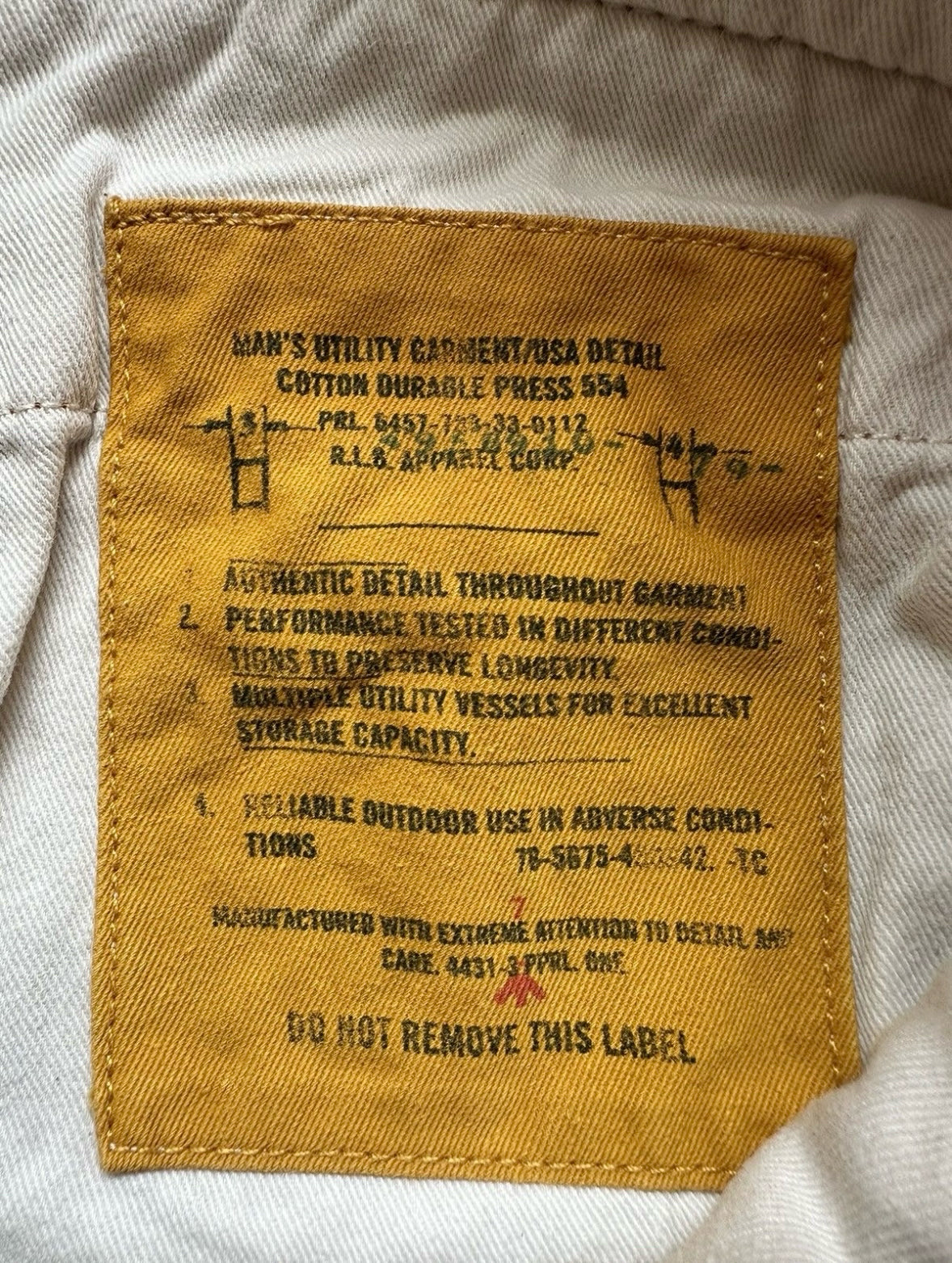 Vtg 90's Polo Ralph Lauren Orange RL-067 Military Bondage Cargo Mns Sz 36 x 30