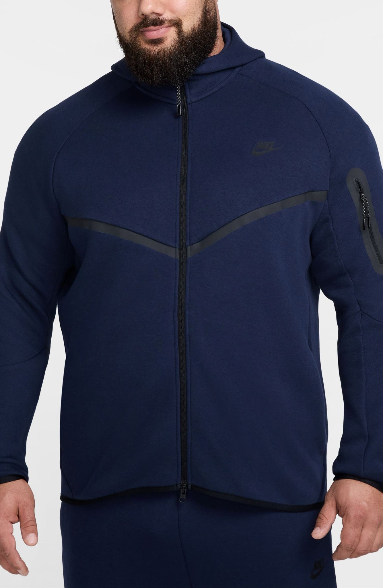 NWT Nike Tech Windrunner Zip up Navy Hoodie Mns Sz XL