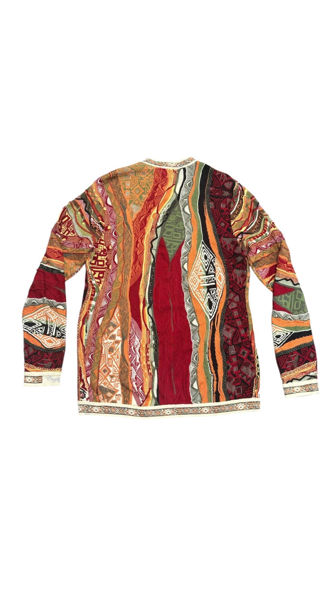 Coogi OG 50 Crewneck Mns Sz XL 3 Dimensional Knit Pullover Multi Color Rust
