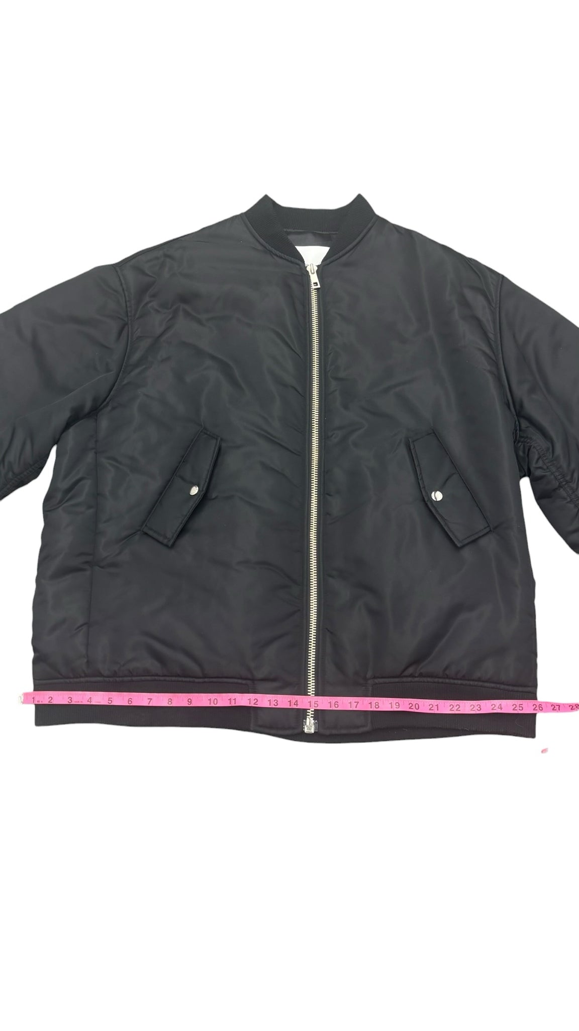 NWOT The Frankie Shop Astra Black Unisex Bomber Zip Up Jacket Sz M/L