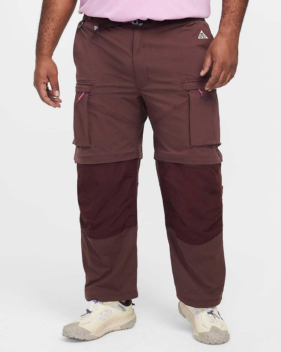 NWT Nike ACG "Smith Summit" Men's Convertible Cargo Pants Burgundy Crush Mns Sz M