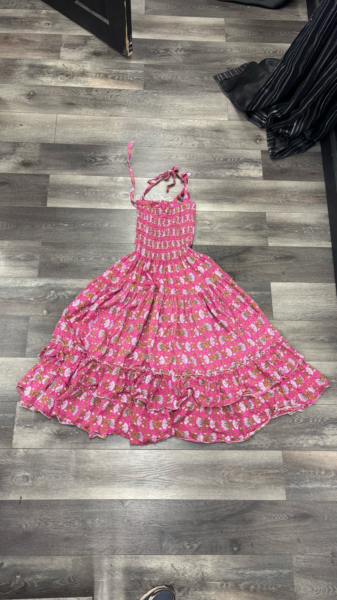 CB Positano Pink Floral Flowy Women Maxi Dress Sz S