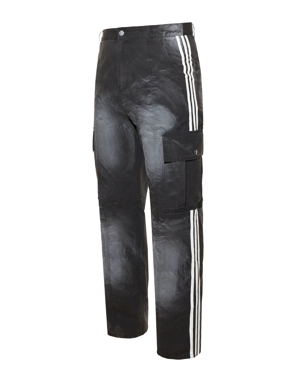 NWT Vale Forever Mns Sz 32 Midnight Marathon White Stripe Side Cargo Pant Faded Wash