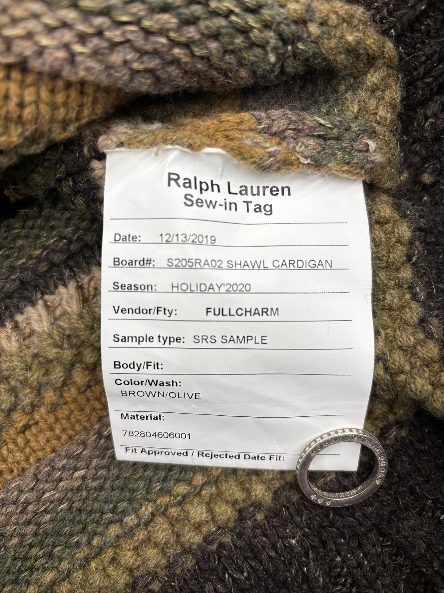 RRL Ralph Lauren Striped Knit Lambswool Wool Linen Silk Men Cardigan Size M