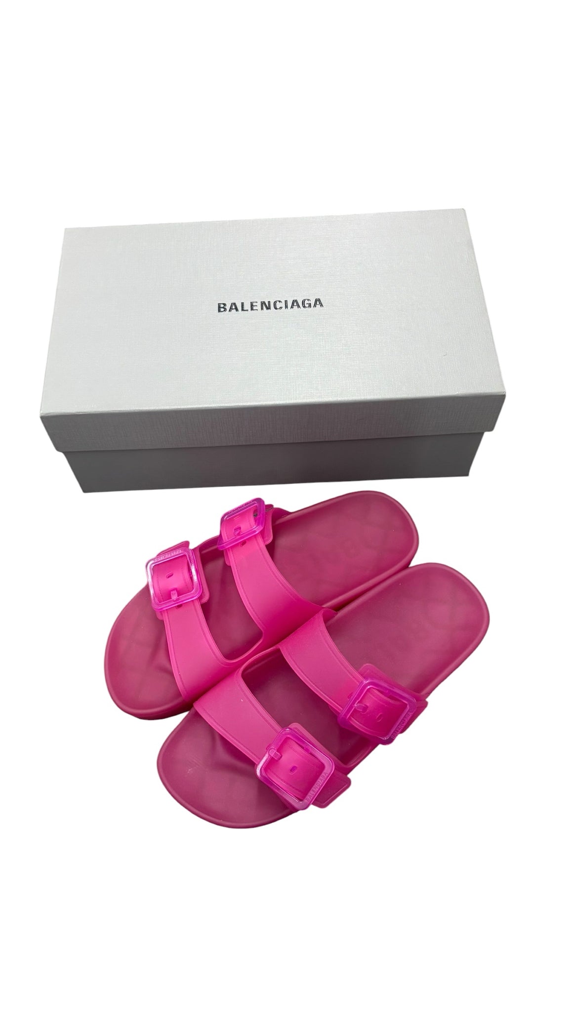 Balenciaga Mallorca Platform Sandals Clear Transparent Double Buckle 41