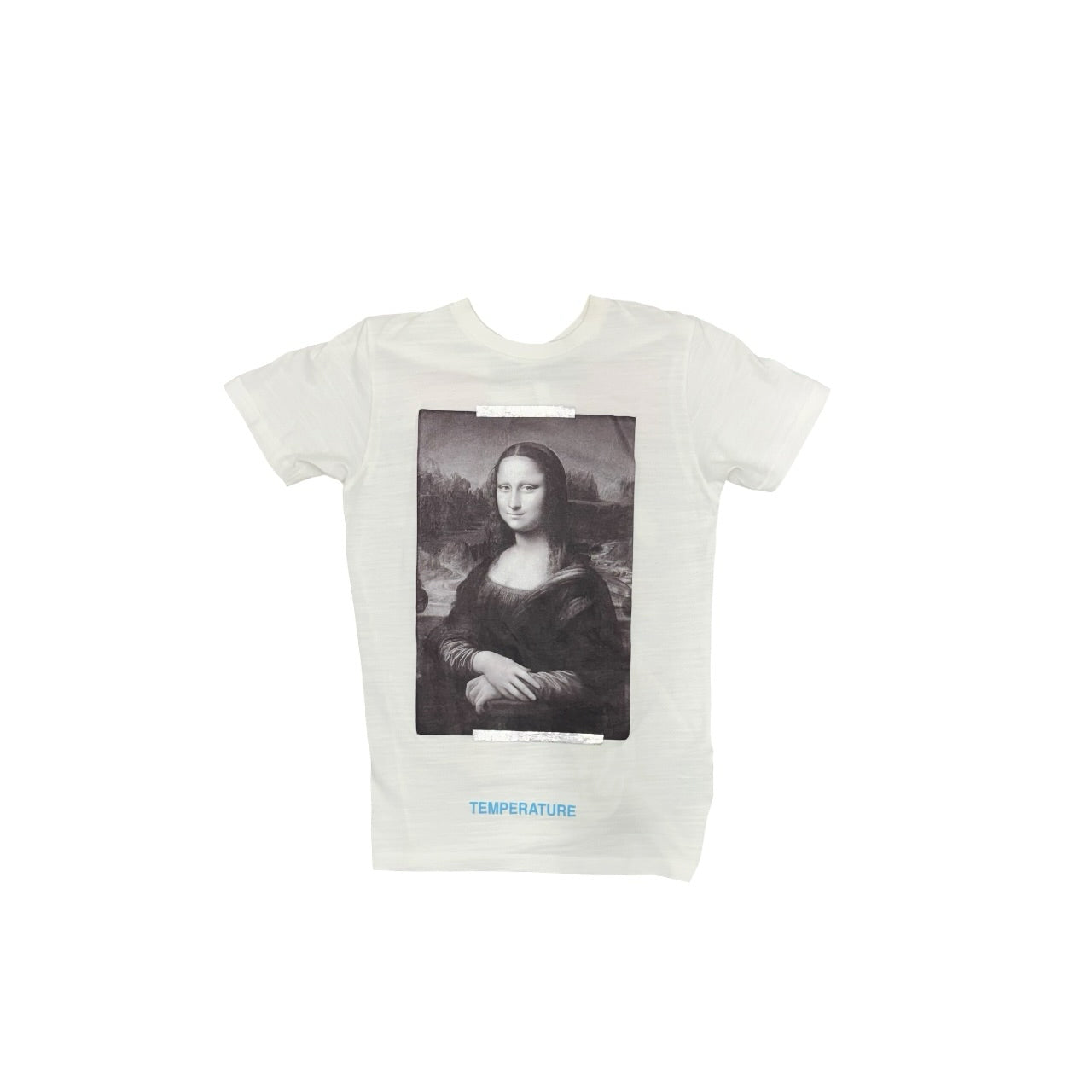 NWT SS18 Off-White Mona Lisa Temperature Graphic White Shirt Sz XXS