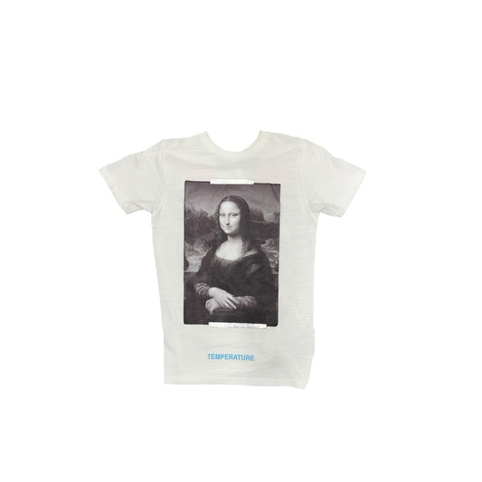 NWT SS18 Off-White Mona Lisa Temperature Graphic White Shirt Sz XXS