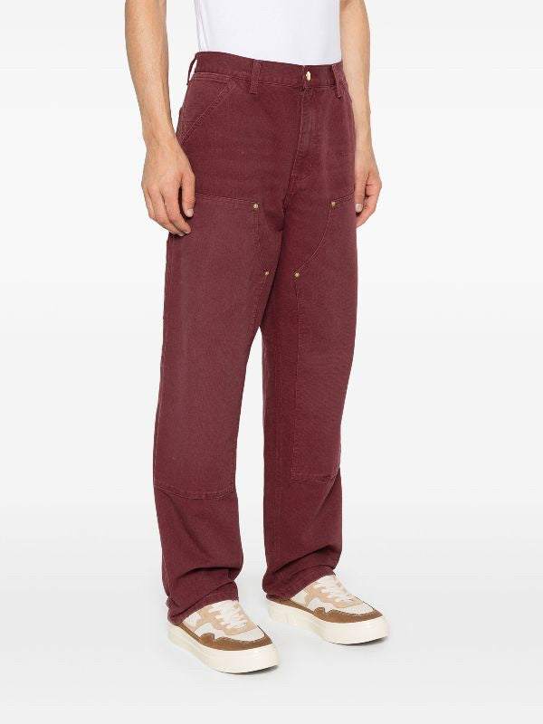 NWT Carhartt WIP Double Knee straight-leg trousers pants Burgundy Men’s 32x32